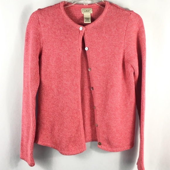coral pink cardigan